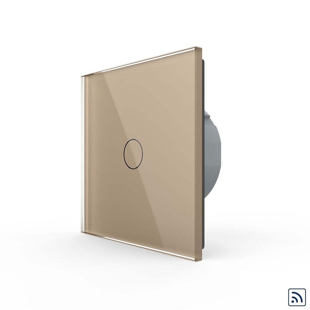 Touch-Taster mit goldener Glasblende für Niederspannung