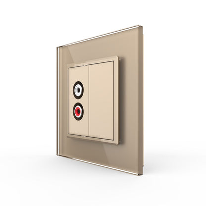 Livolo einfaches, goldenes Audio-Modul mit Glasrahmen