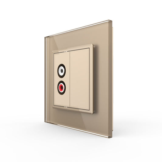 Livolo einfaches, goldenes Audio-Modul mit Glasrahmen