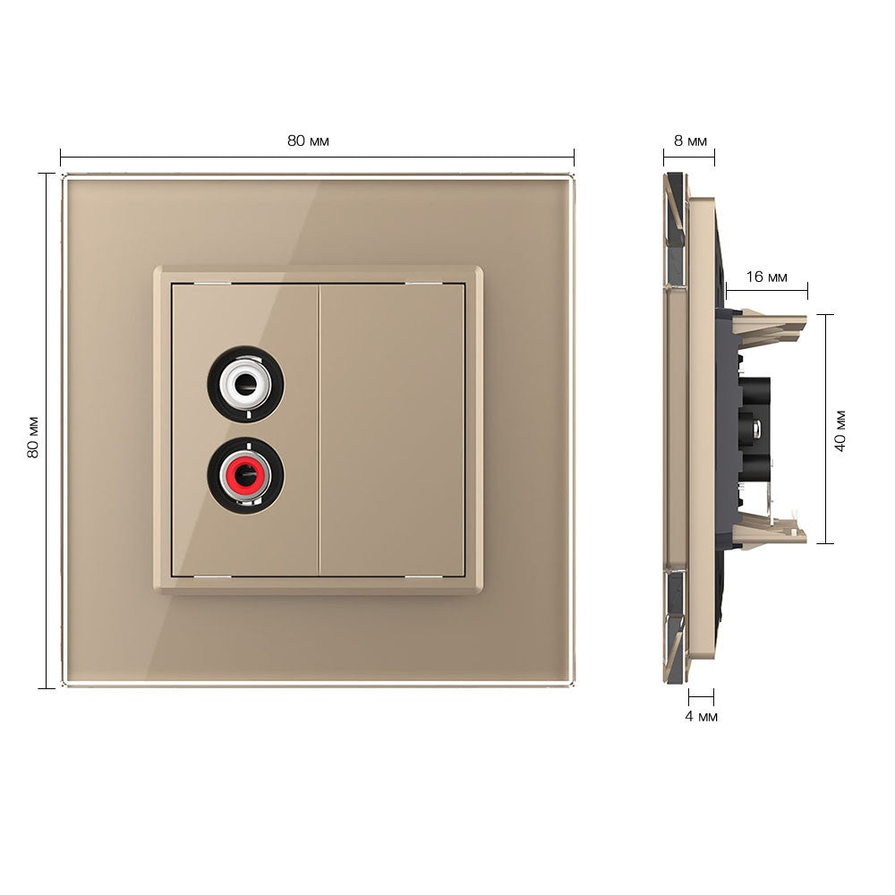 Livolo einfaches, goldenes Audio-Modul mit Glasrahmen