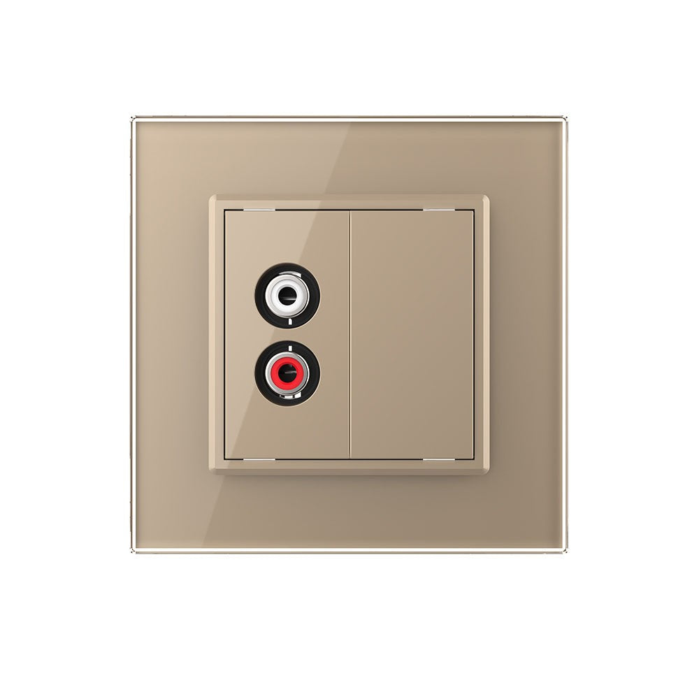 Livolo einfaches, goldenes Audio-Modul mit Glasrahmen