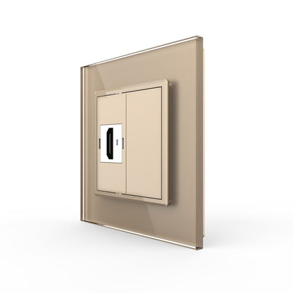 Livolo einfaches, goldenes HDMI-Modul mit Glasrahmen