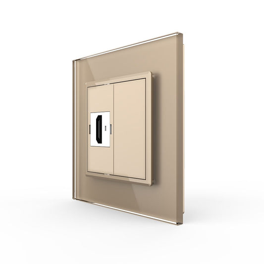 Livolo einfaches, goldenes HDMI-Modul mit Glasrahmen