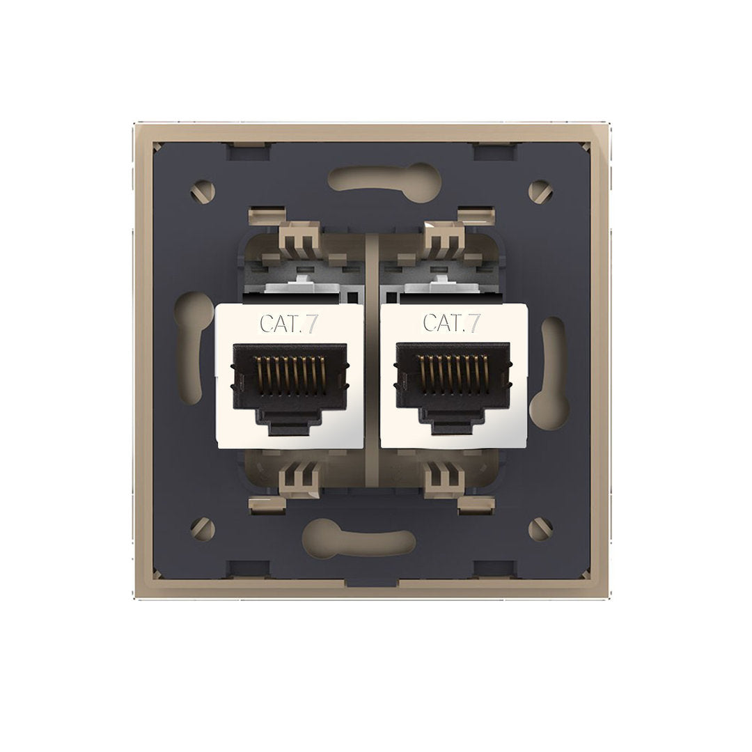 Livolo zweifaches Netzwerkmodul RJ45 Patch CAT7 inkl. Glasrahmen
