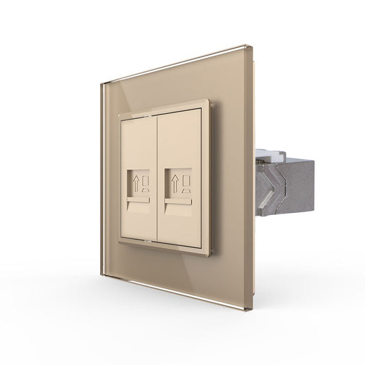 Livolo zweifaches Netzwerkmodul RJ45 Patch CAT7 inkl. Glasrahmen