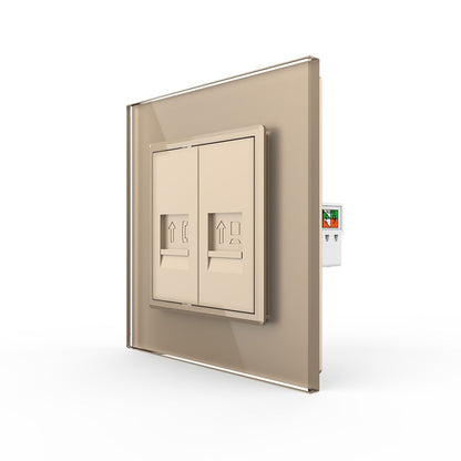 Livolo Modul-Kombination aus Telefon-/Netzwerkanschluss in gold
