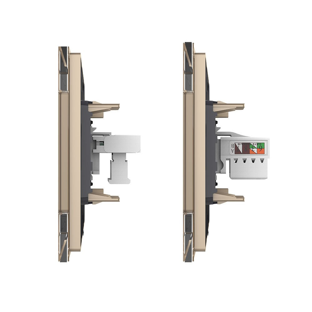Livolo Modul-Kombination aus Telefon-/Netzwerkanschluss in gold