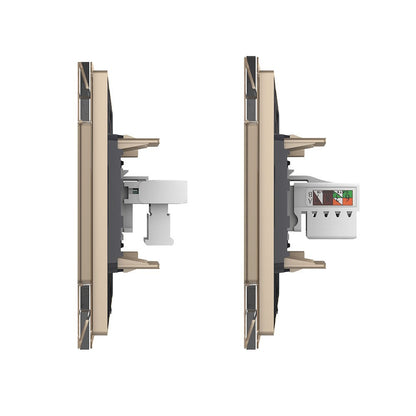 Livolo Modul-Kombination aus Telefon-/Netzwerkanschluss in gold