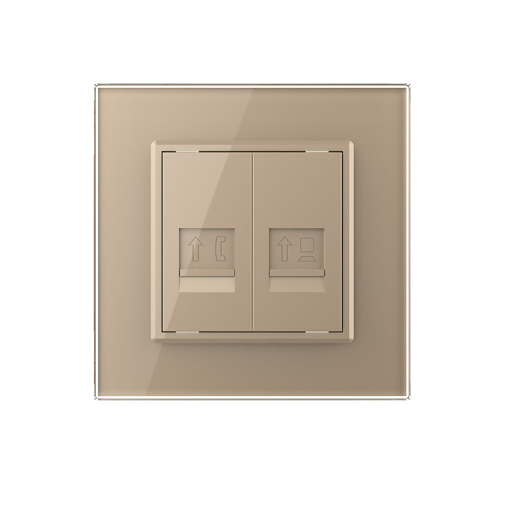 Livolo Modul-Kombination aus Telefon-/Netzwerkanschluss in gold