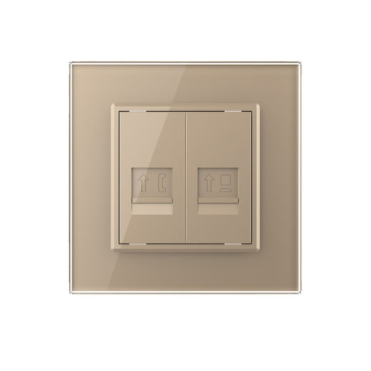 Livolo Modul-Kombination aus Telefon-/Netzwerkanschluss in gold