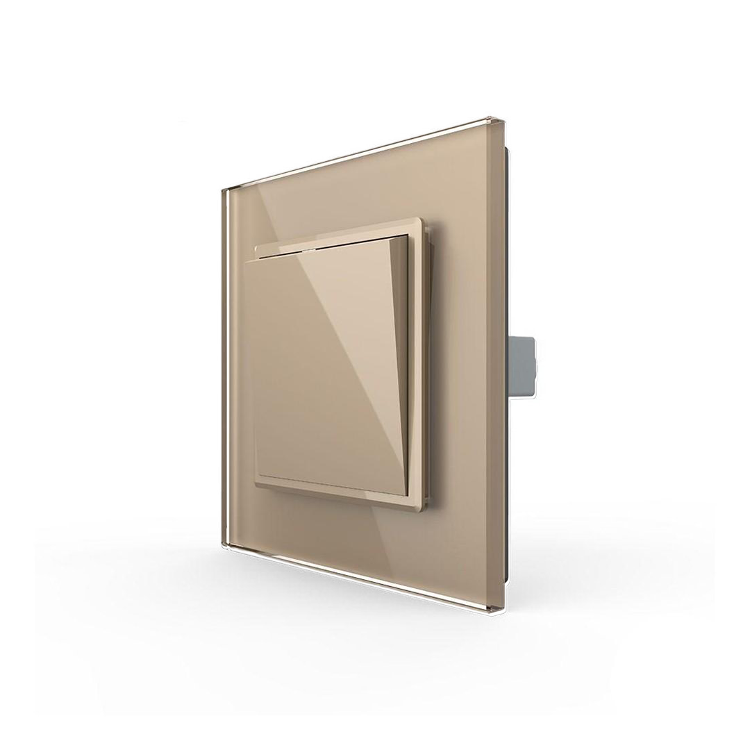 Einfacher Wipp-Wechselschalter mit golden Glasrahmen