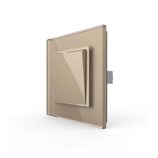 Einfacher Wipp-Taster mit Glasrahmen in gold