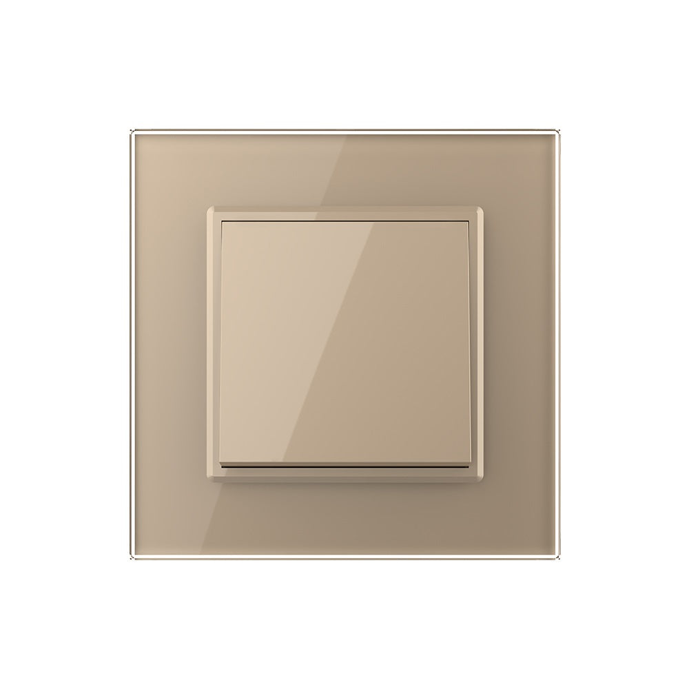 Einfacher Wipp-Wechselschalter mit golden Glasrahmen