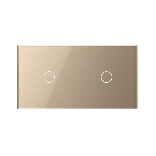 Livolo Kombination zweier Wechsel-/Kreuzschalter inkl. Glasrahmen Gold