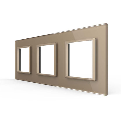 LIVOLO Glasrahmen für Wandsteckdosen Stecker in Glas Gold