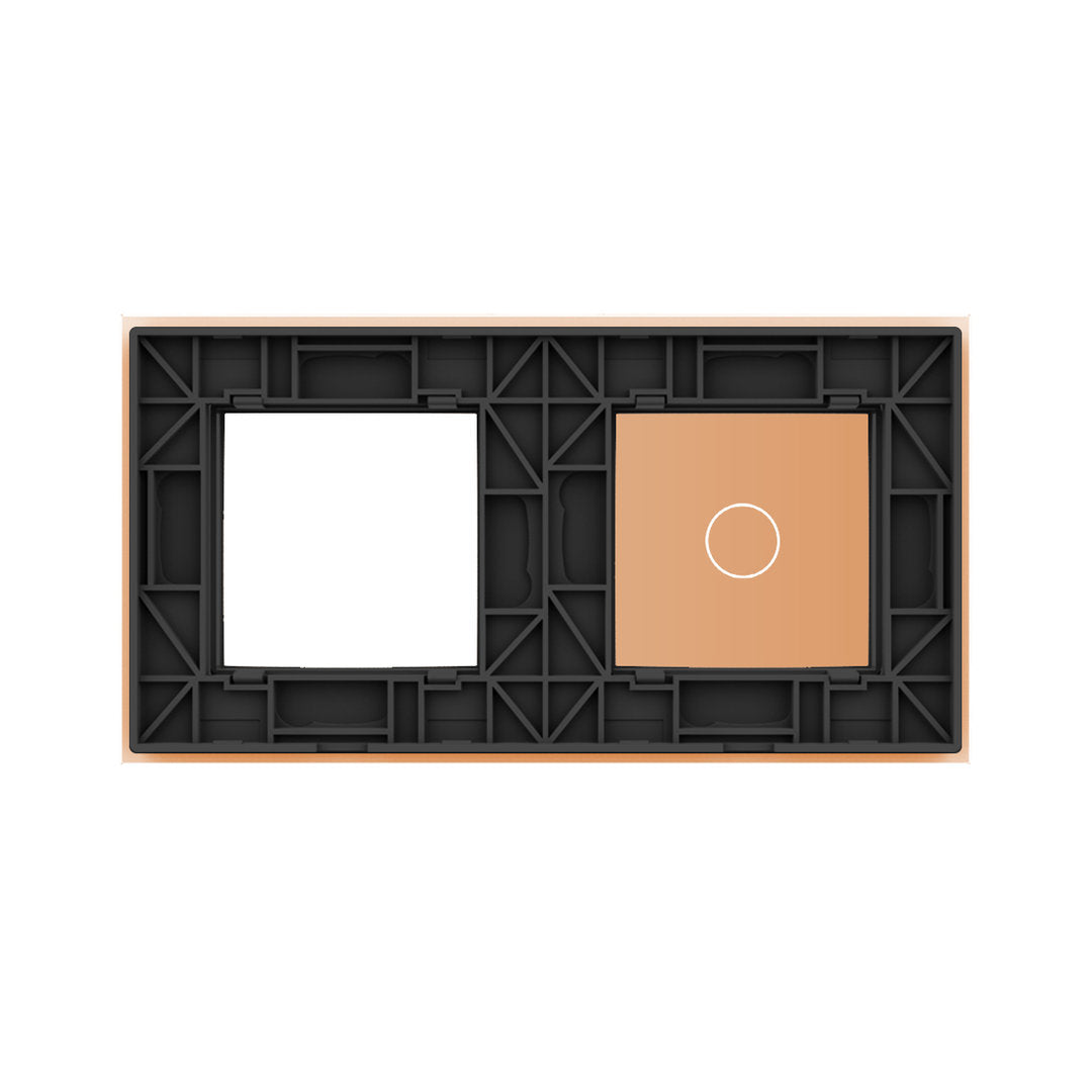 Glasblende für Touch Lichtschalter und Wandsteckdosen in Glas Gold