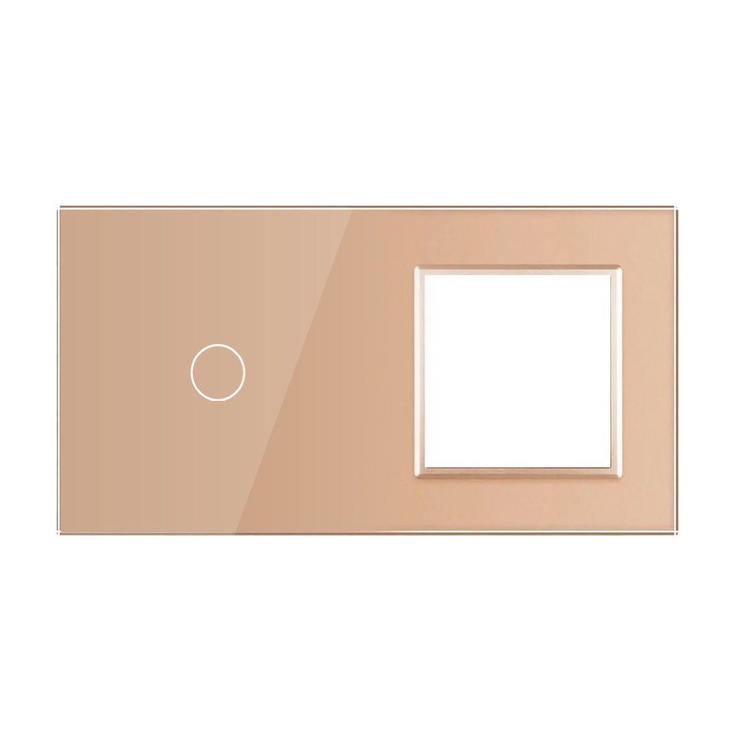 Glasblende für Touch Lichtschalter und Wandsteckdosen in Glas Gold