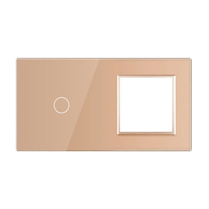 Glasblende für Touch Lichtschalter und Wandsteckdosen in Glas Gold