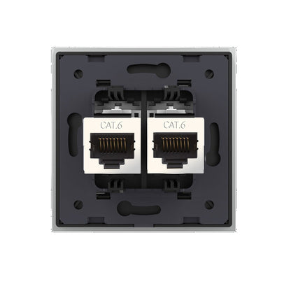Livolo zweifaches, graues LAN-Modul Durchgang mit Glasblende