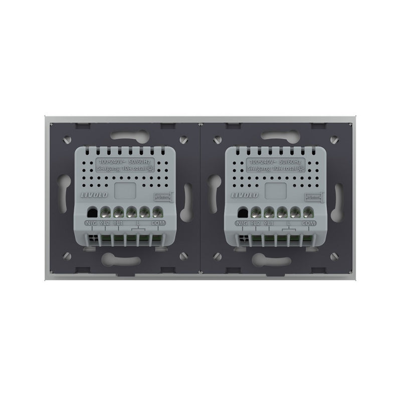 Livolo 2 Touch Rollladenschalter mit Glasblende in Grau