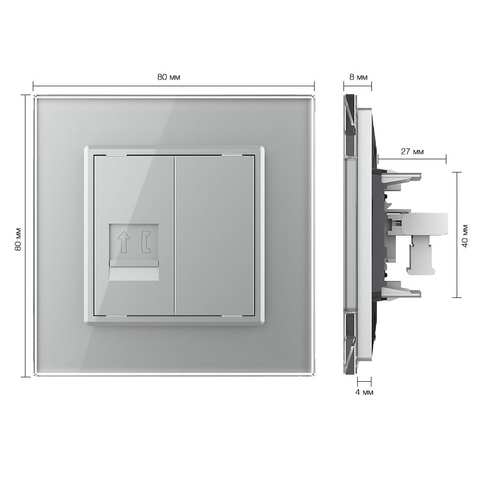 Livolo einfaches, graues Telefon-Modul mit Glasrahmen