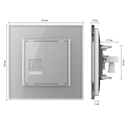 Livolo einfaches, graues Telefon-Modul mit Glasrahmen