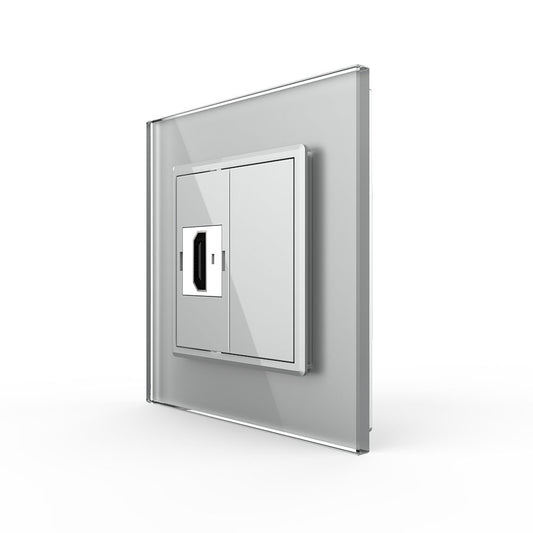 Livolo einfaches, graues HDMI-Modul mit Glasrahmen