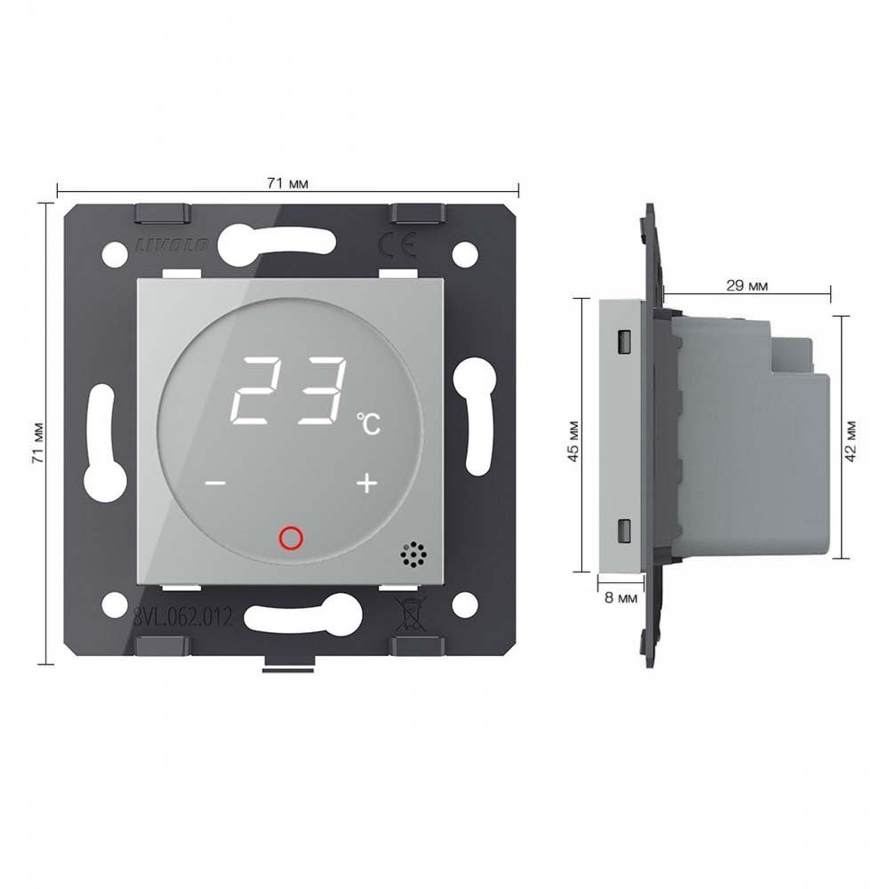 Livolo graues Raumthermostat-Modul für Fußbodenheizung m. ext. Sensor