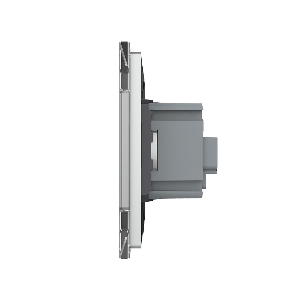 Livolo Kombination aus Wechselschalter und Steckdose in grau