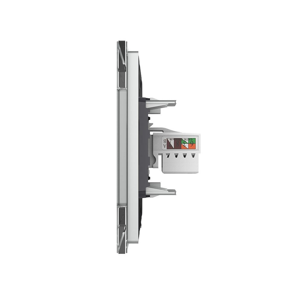 Livolo 2 Steckdosen und 2 Netzwerk-Module inkl. Glasblende in Grau