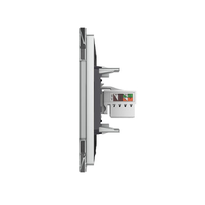 Livolo 2 Steckdosen und 2 Netzwerk-Module inkl. Glasblende in Grau