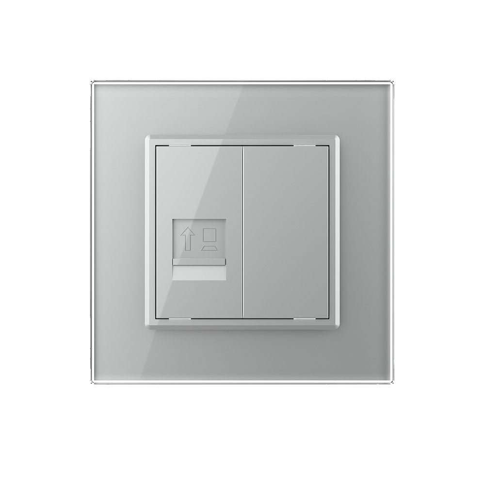 Livolo einfaches, graues LAN-Modul CAT6 mit Glasrahmen