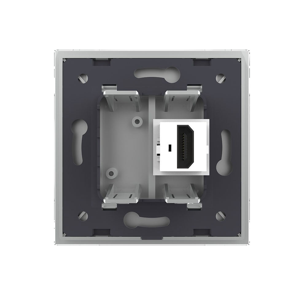 Livolo einfaches, graues HDMI-Modul mit Glasrahmen