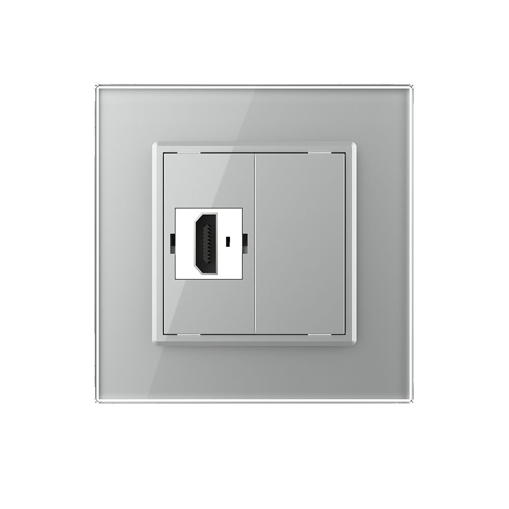 Livolo einfaches, graues HDMI-Modul mit Glasrahmen