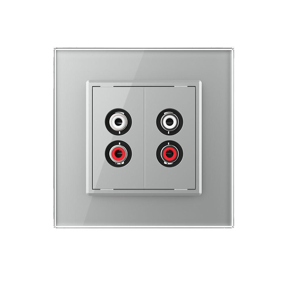 Livolo zweifaches, graues Audio-Modul mit Glasrahmen