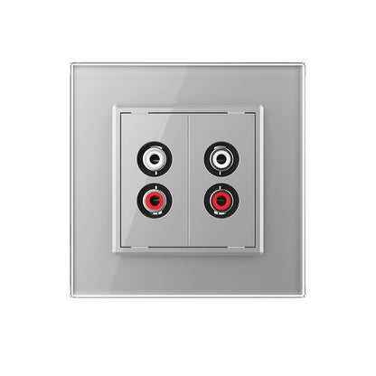 Livolo zweifaches, graues Audio-Modul mit Glasrahmen