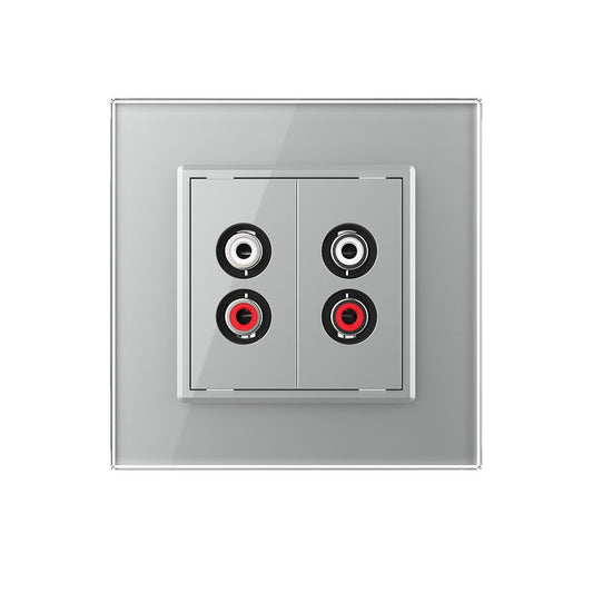 Livolo zweifaches, graues Audio-Modul mit Glasrahmen