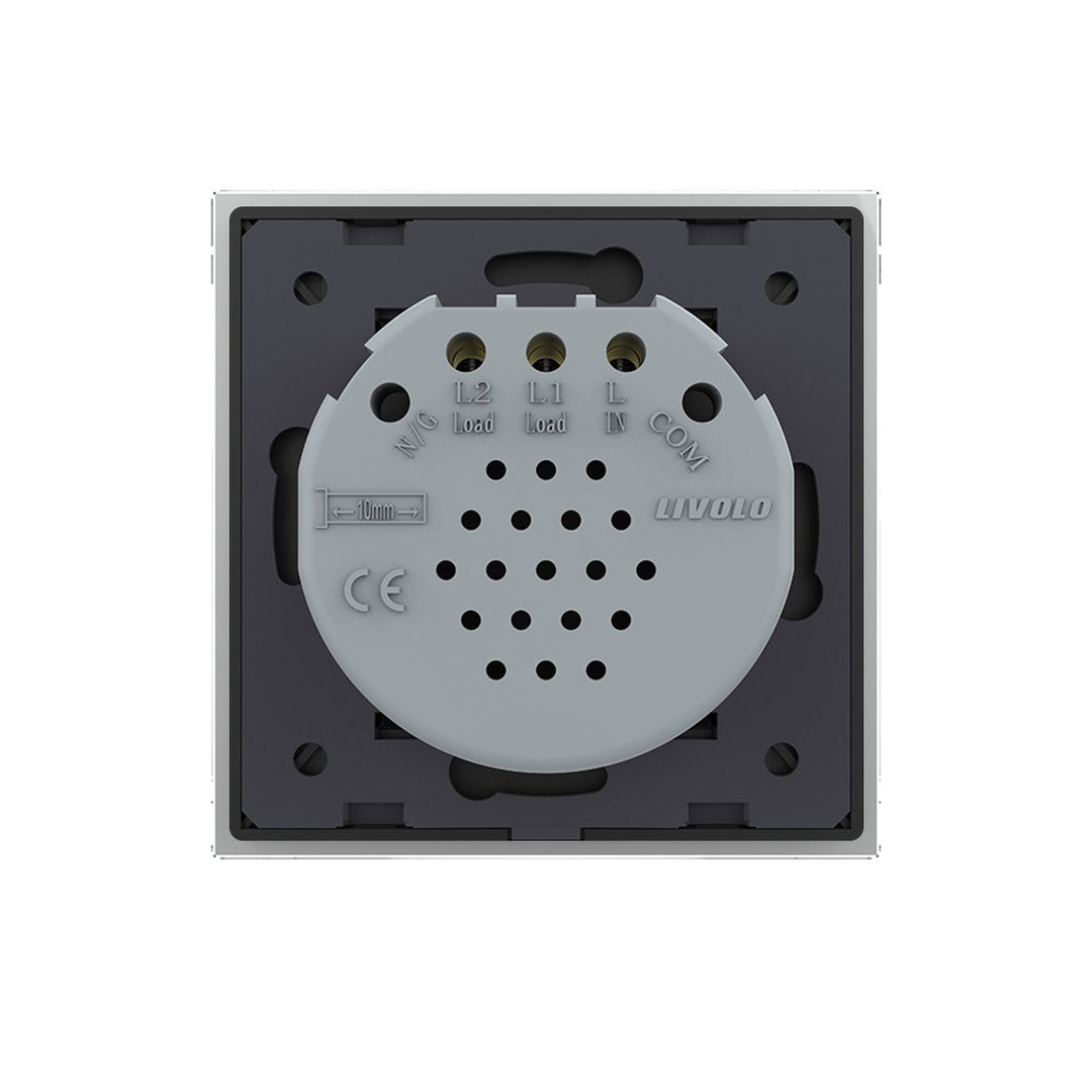 Livolo Touch-Taster zweifach für Haus-Automation Glasblende in Grau