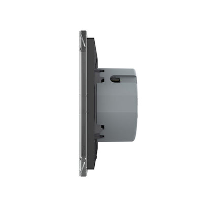 Livolo Touch-Lichtschalter für 12-24V mit Glasblende in Grau