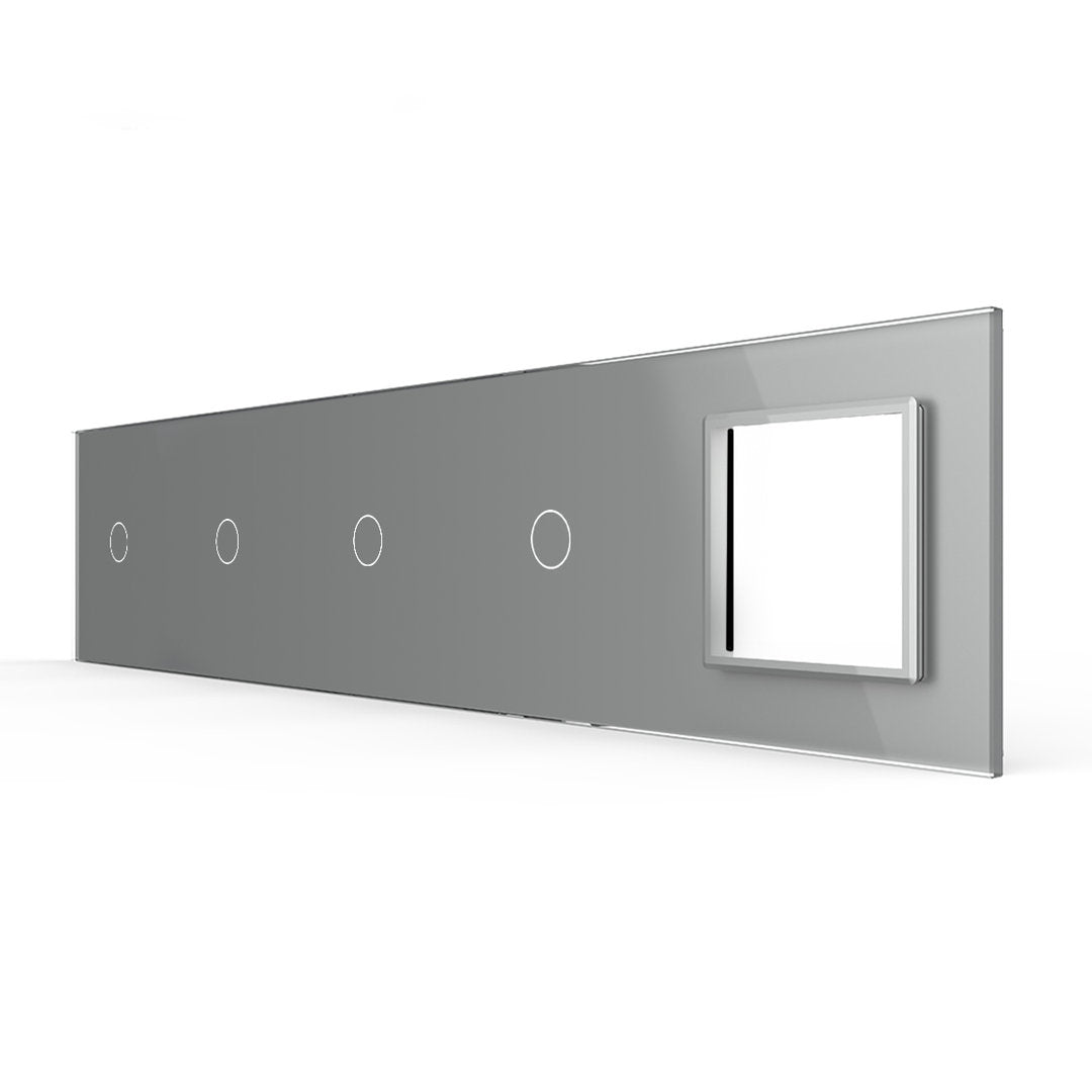 LIVOLO Glasblende für Touch Lichtschalter + Design Steckdosen in Grau