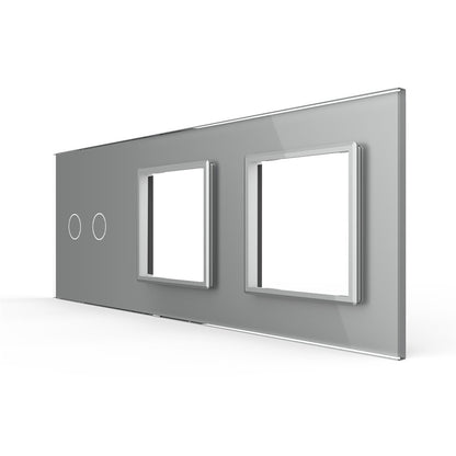 LIVOLO Glasblende für Wandschalter und Steckdosen in Grau Glas
