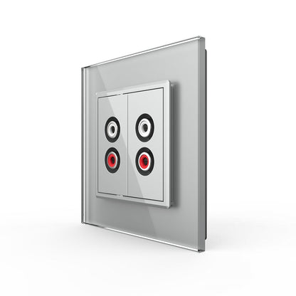 Livolo zweifaches, graues Audio-Modul mit Glasrahmen
