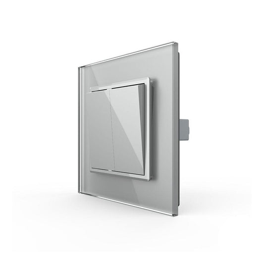 Livolo zweifach Taster mit Glasblende in Grau
