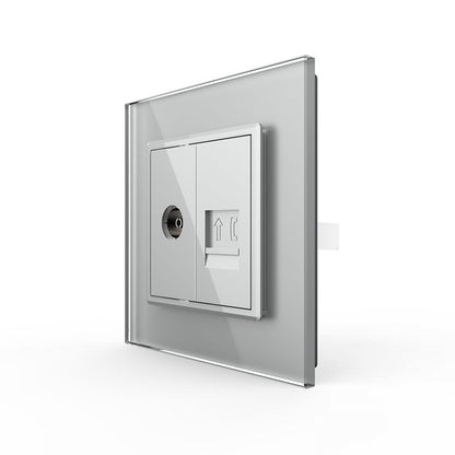Livolo Modul-Kombination aus Telefon-/TV-Anschluss in grau