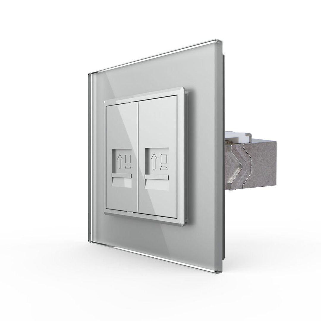 Livolo zweifaches Netzwerkmodul LAN RJ45 Patch CAT7 inkl. Glasrahmen