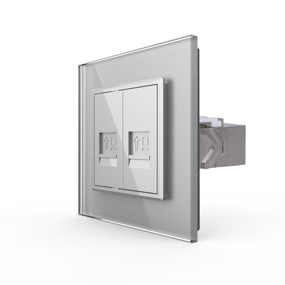Livolo zweifaches Netzwerkmodul LAN RJ45 Patch CAT7 inkl. Glasrahmen