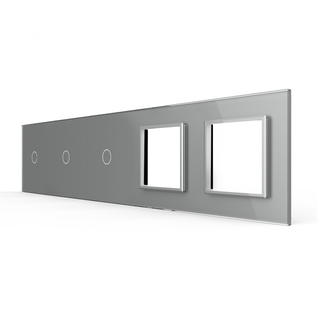 LIVOLO Glasblende für Wandsteckdosen und Touch Lichtschalter in Grau
