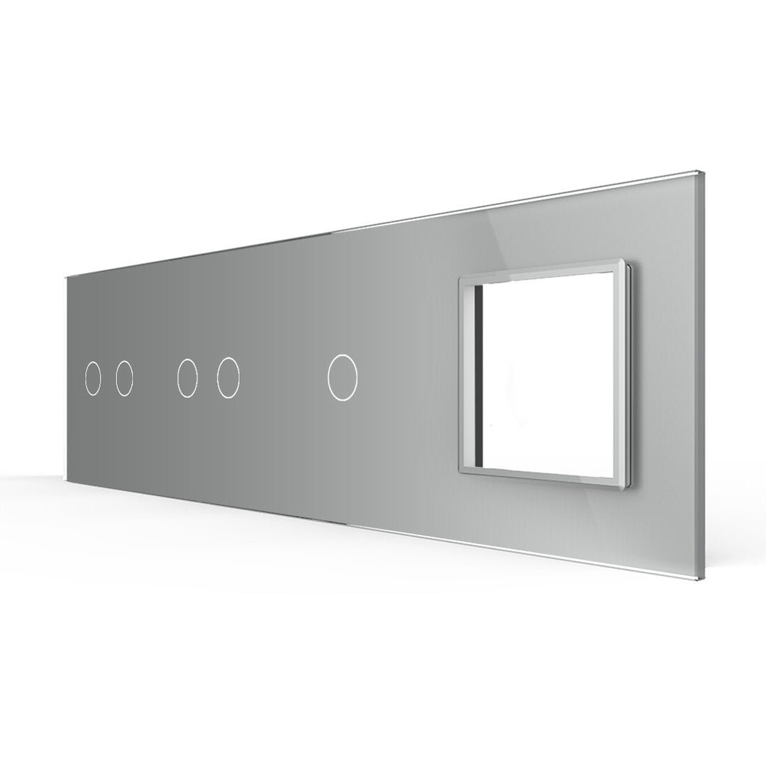 LIVOLO Glasrahmen in Grau für Lichtschalter und Steckdosen