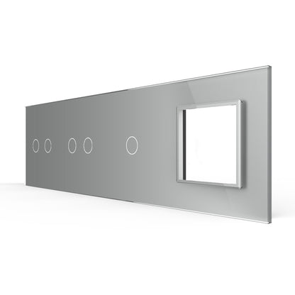 LIVOLO Glasrahmen in Grau für Lichtschalter und Steckdosen