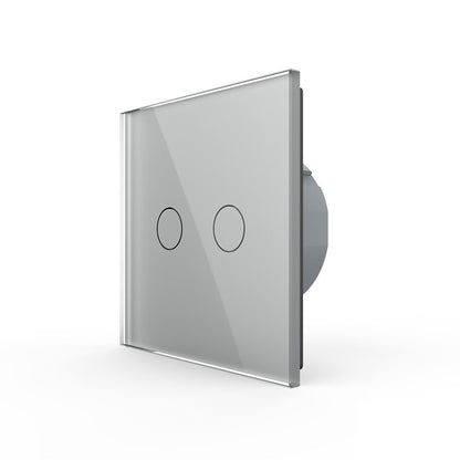 Livolo Touch-Taster zweifach für 12-24V mit Glasblende in Grau